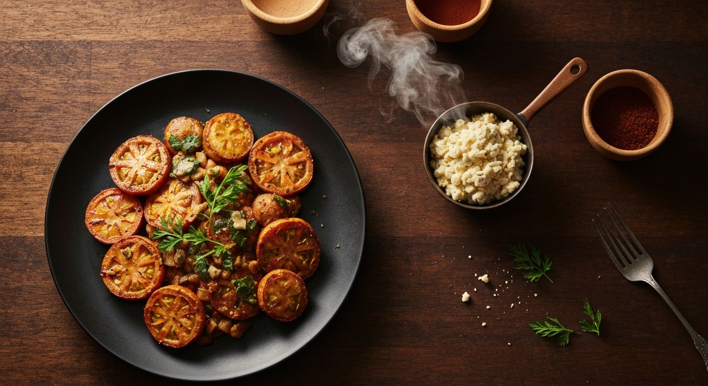 Puré de papas gratinado en un recipiente de vidrio para meal prep