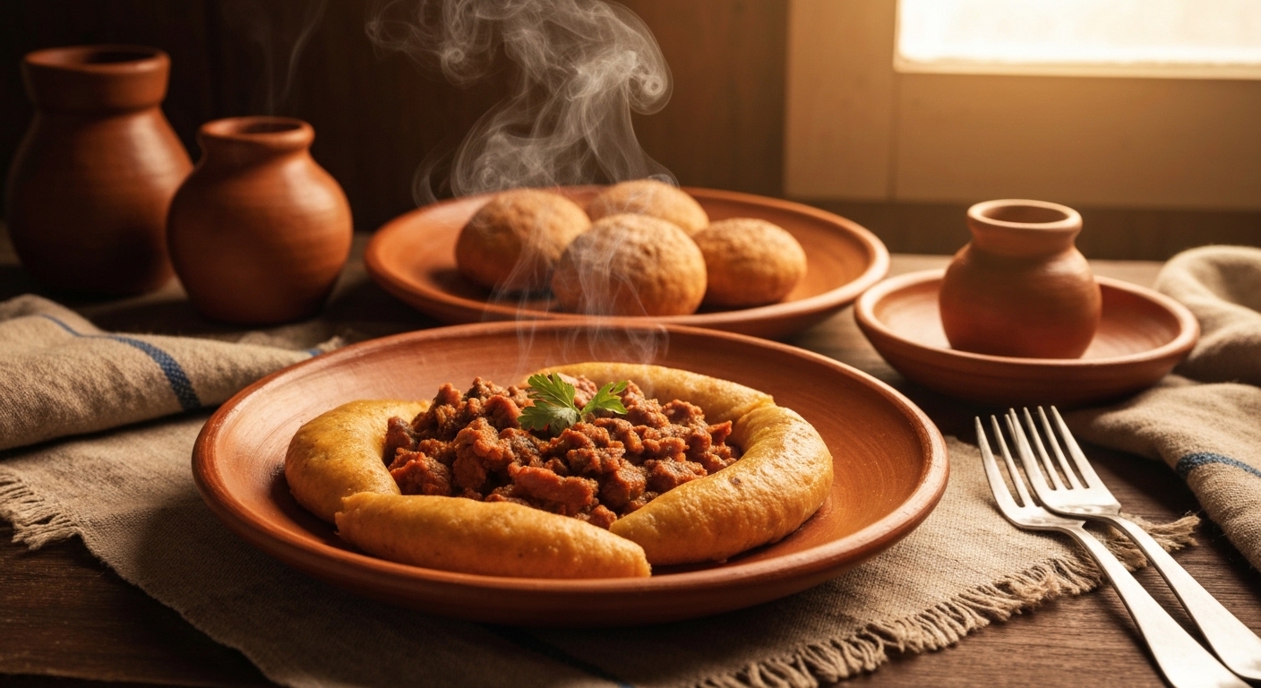 Empanadas al horno doradas y crujientes preparadas con ingredientes económicos en una cocina colombiana.