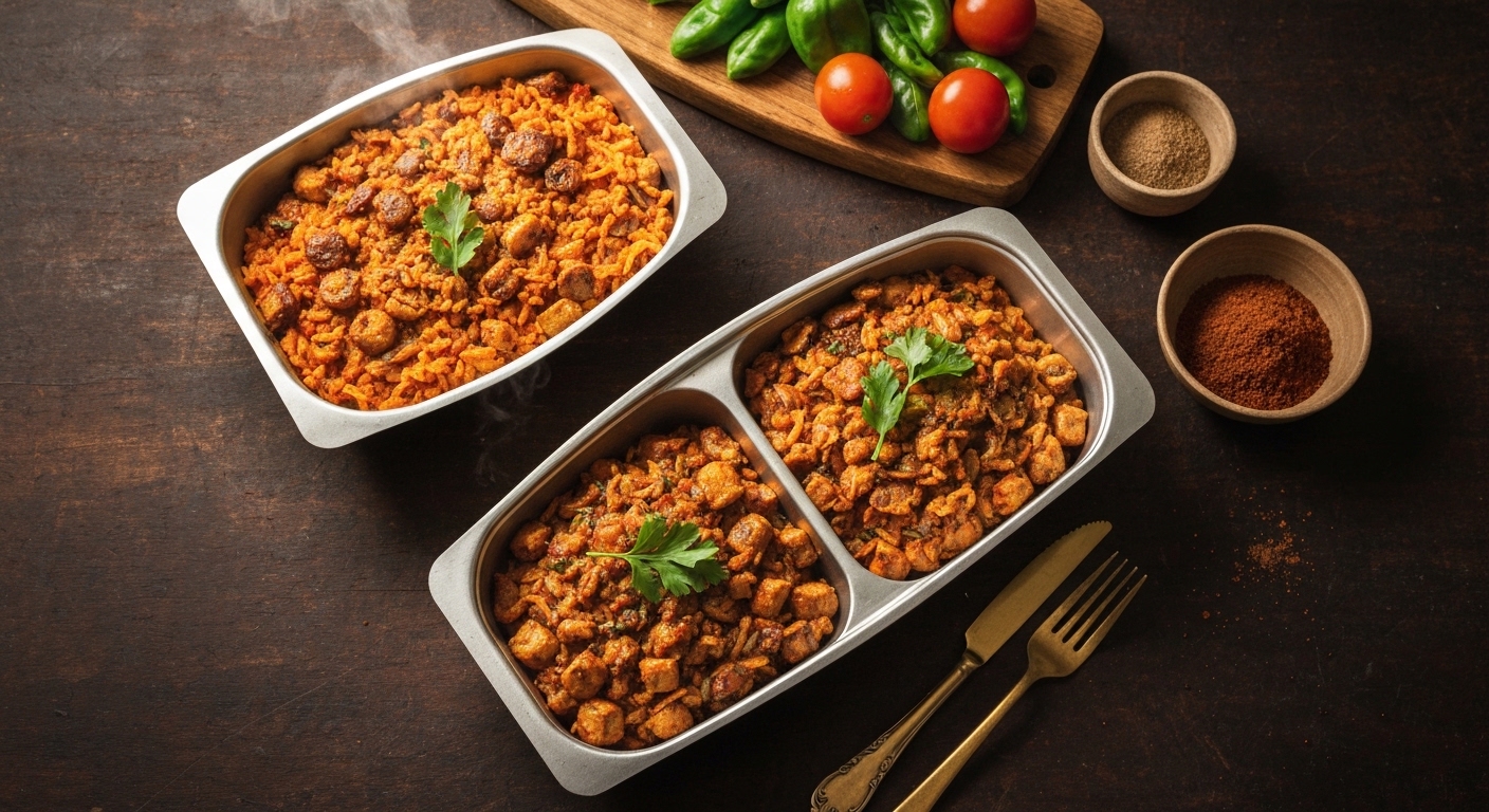 Contenedores de vidrio con comida vegetariana organizada para la semana