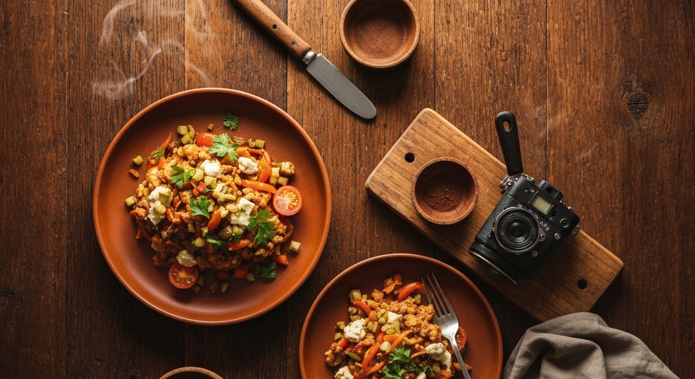 Bandeja de vegetales variados asados al horno con especias y hierbas