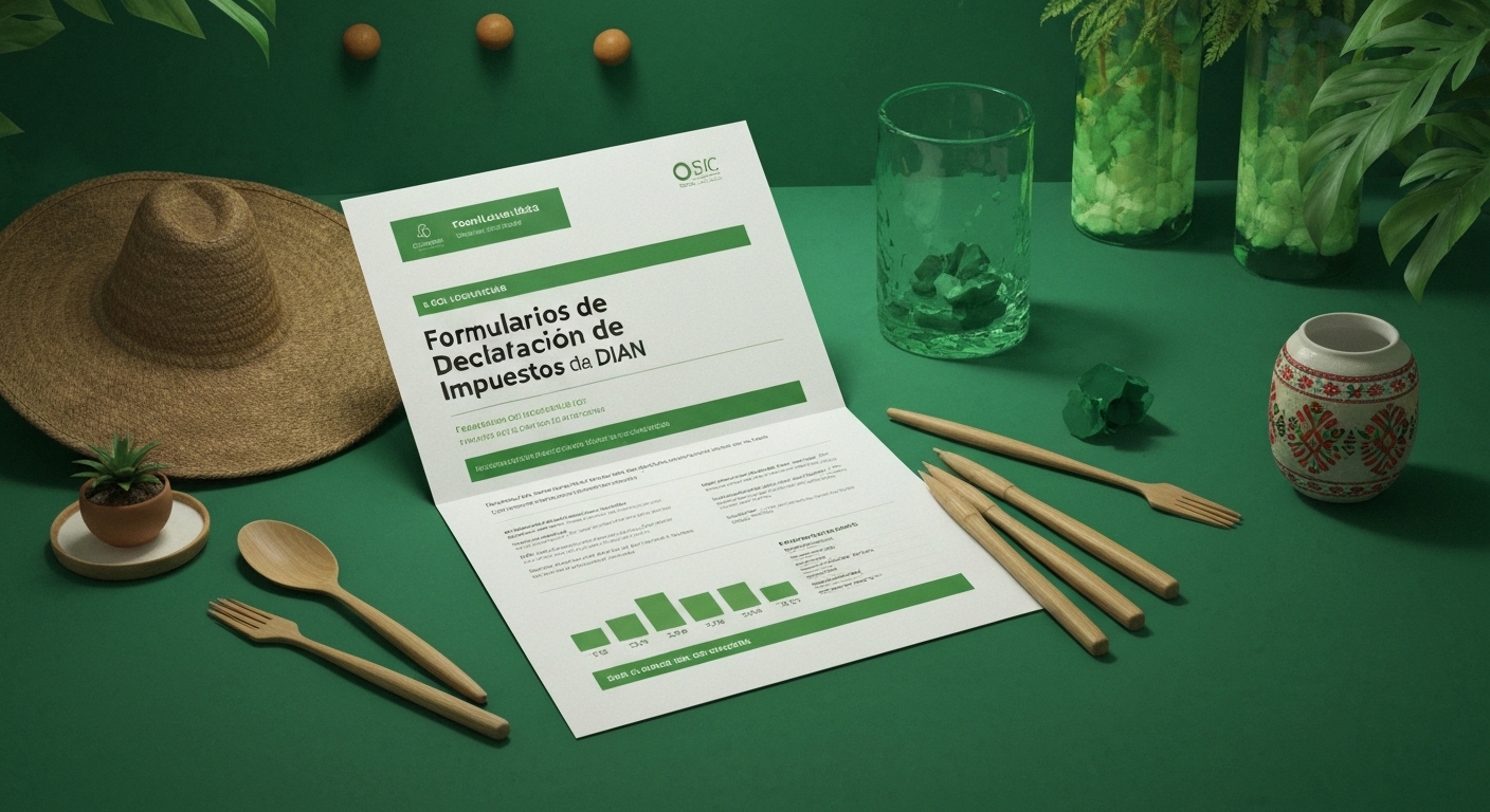 Persona revisando documentos financieros para la declaración de renta 2026 en Colombia.