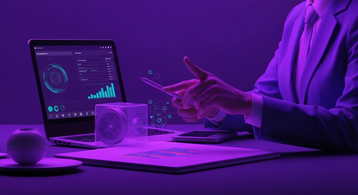 Profesional de marketing analizando datos estratégicos impulsados por inteligencia artificial