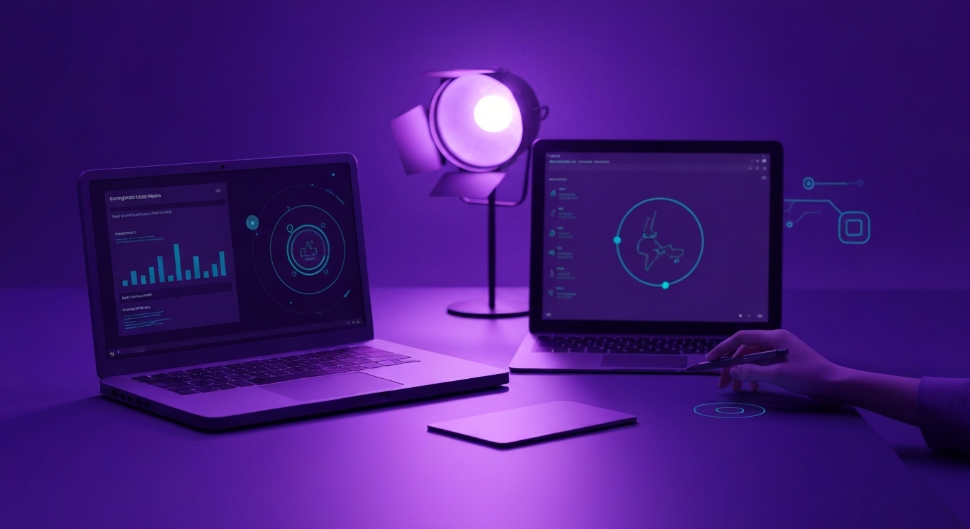 Profesional de marketing digital utilizando herramientas de inteligencia artificial para optimizar su estrategia de contenidos