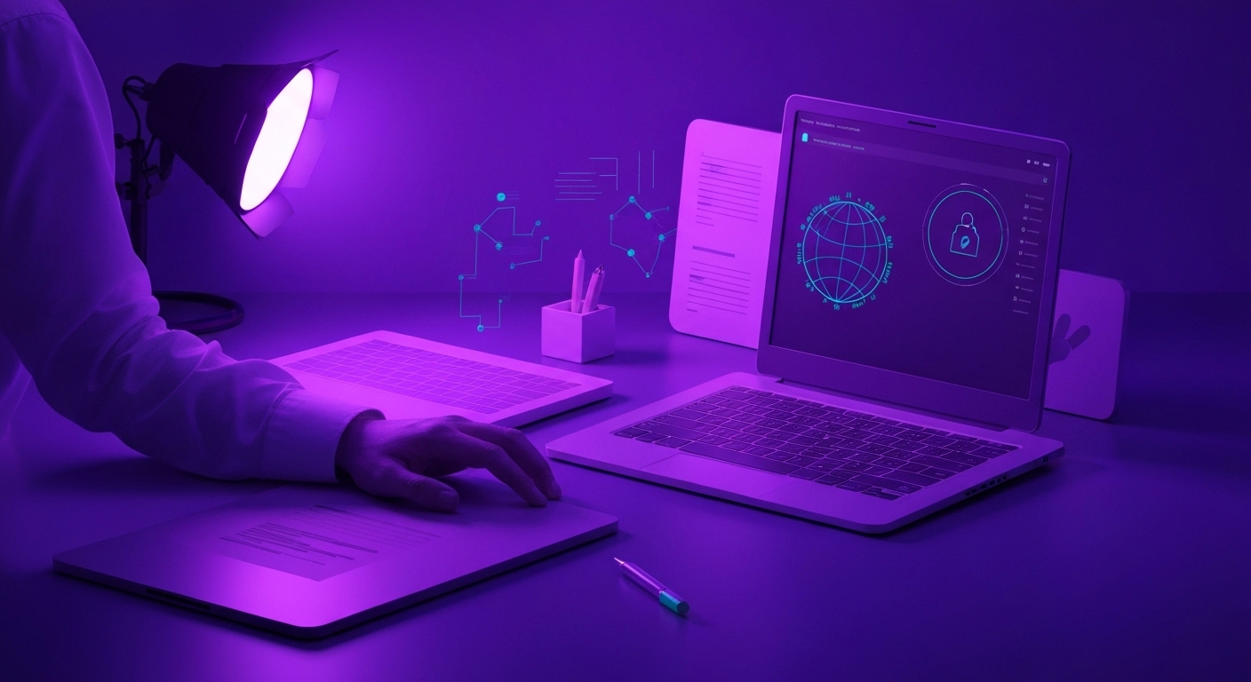 Profesional de marketing analizando datos de inteligencia artificial en una pantalla digital