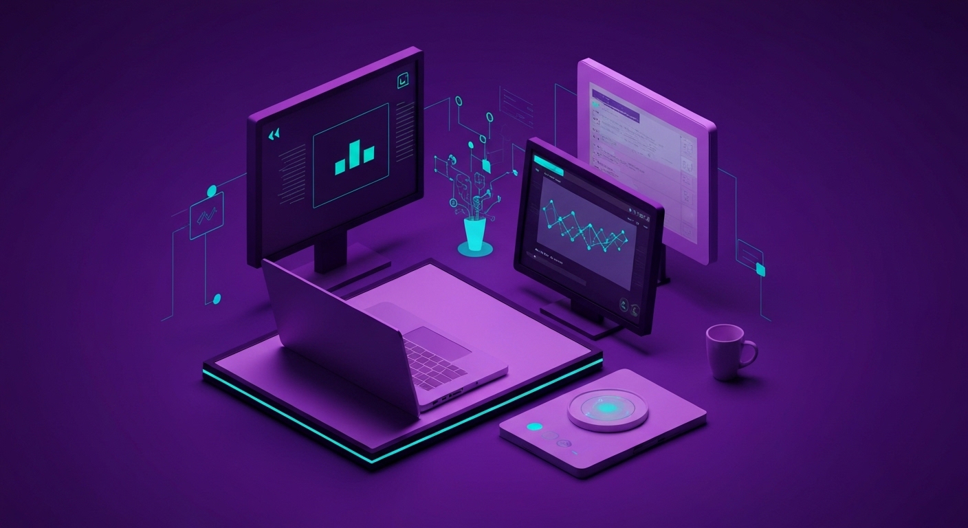 Profesional de marketing analizando datos de inteligencia artificial en una pantalla digital